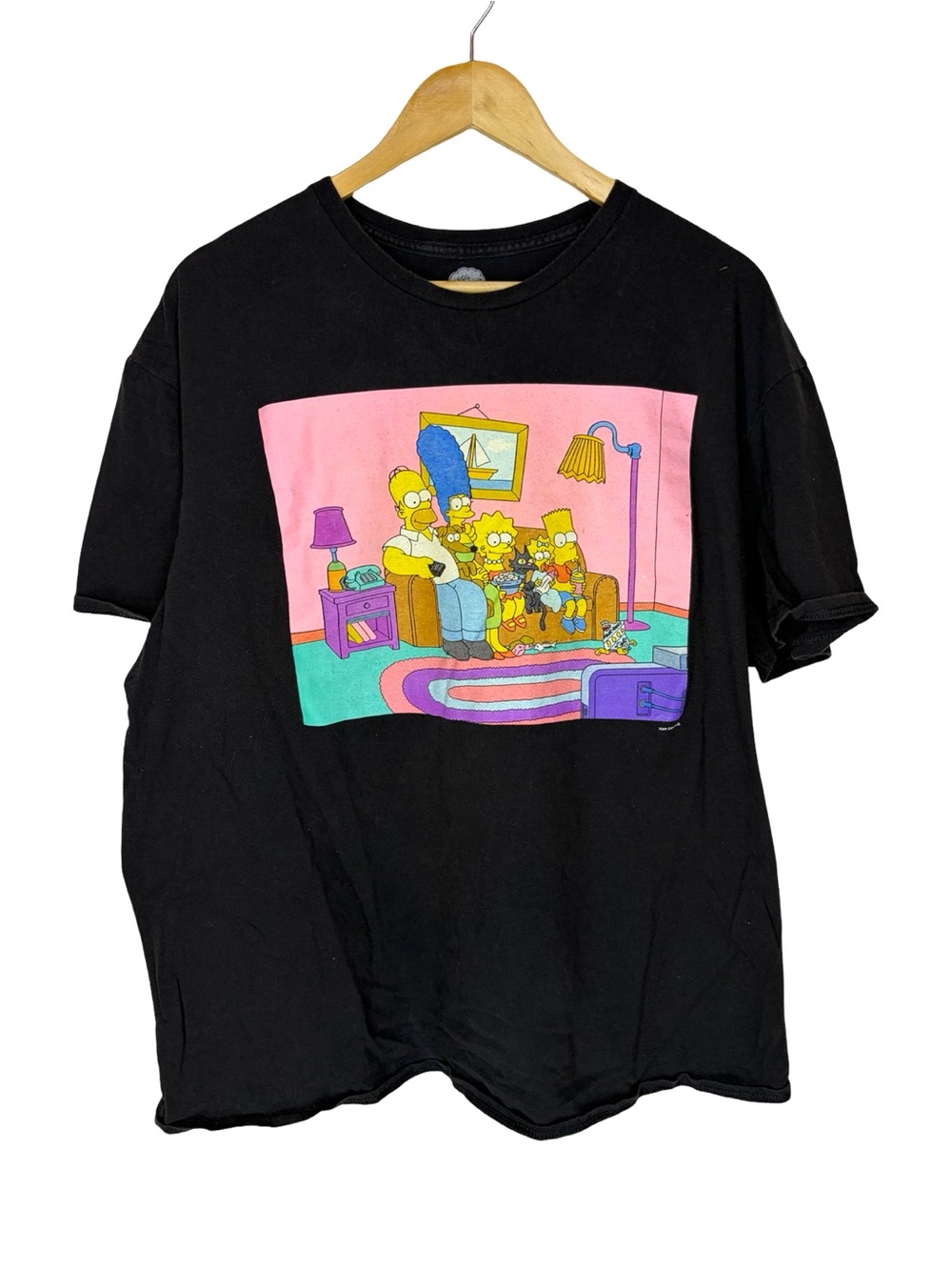 The Simpsons family black short sleeve black nostalgic t shirt 2xl